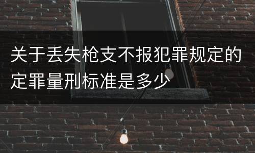 关于丢失枪支不报犯罪规定的定罪量刑标准是多少