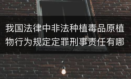 我国法律中非法种植毒品原植物行为规定定罪刑事责任有哪些