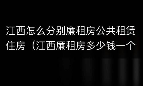 江西怎么分别廉租房公共租赁住房（江西廉租房多少钱一个月）