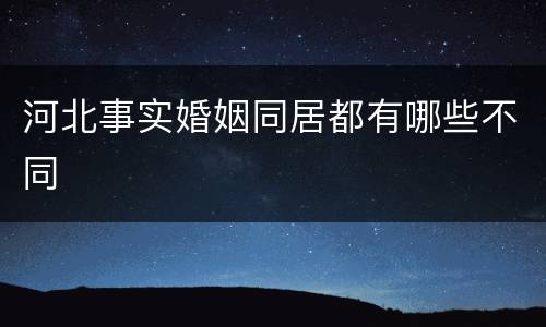 河北事实婚姻同居都有哪些不同