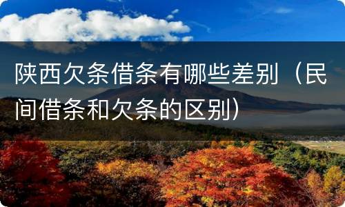 陕西欠条借条有哪些差别（民间借条和欠条的区别）
