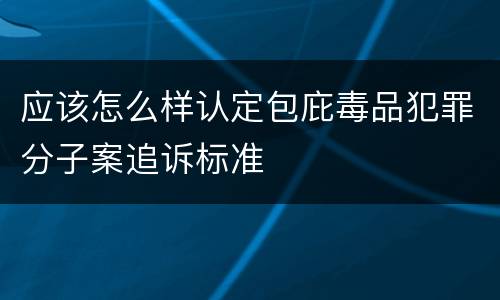 应该怎么样认定包庇毒品犯罪分子案追诉标准