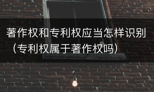 著作权和专利权应当怎样识别（专利权属于著作权吗）