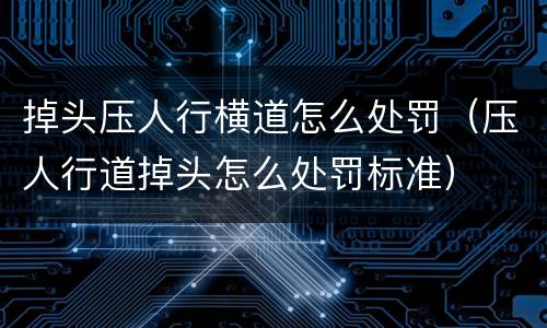 掉头压人行横道怎么处罚（压人行道掉头怎么处罚标准）
