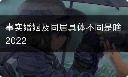 事实婚姻及同居具体不同是啥2022