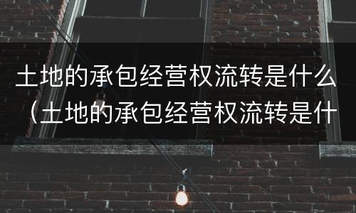 土地的承包经营权流转是什么（土地的承包经营权流转是什么?）
