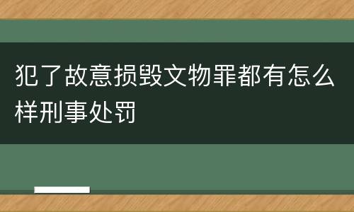 犯了故意损毁文物罪都有怎么样刑事处罚