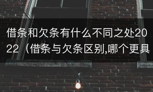 借条和欠条有什么不同之处2022（借条与欠条区别,哪个更具法律）