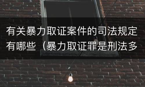 有关暴力取证案件的司法规定有哪些（暴力取证罪是刑法多少条）