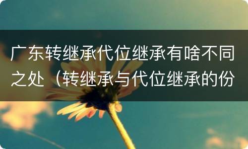 广东转继承代位继承有啥不同之处（转继承与代位继承的份额有什么区别）