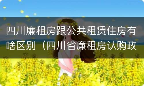 四川廉租房跟公共租赁住房有啥区别（四川省廉租房认购政策）