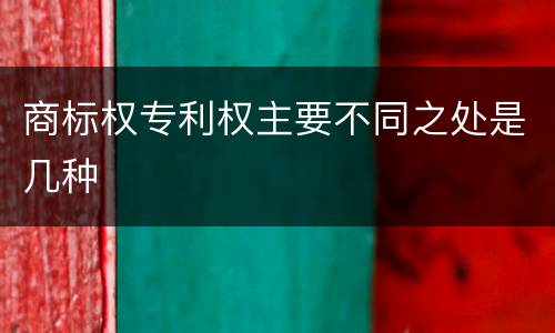 商标权专利权主要不同之处是几种