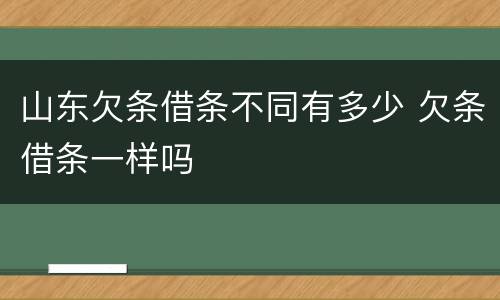 山东欠条借条不同有多少 欠条借条一样吗