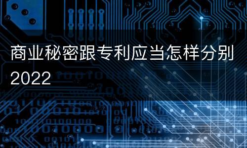 商业秘密跟专利应当怎样分别2022