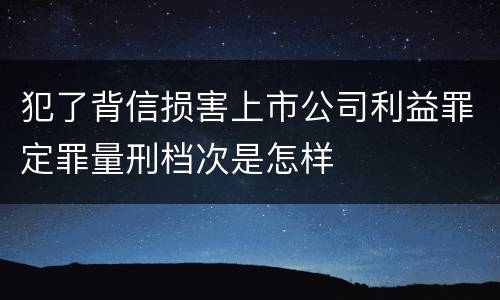 犯了背信损害上市公司利益罪定罪量刑档次是怎样