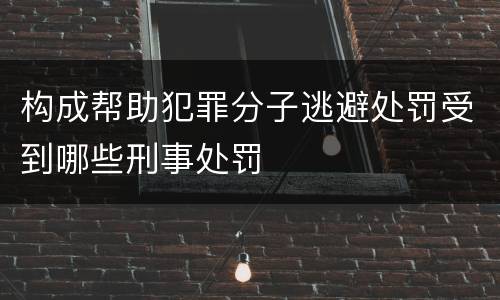 构成帮助犯罪分子逃避处罚受到哪些刑事处罚