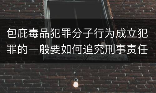包庇毒品犯罪分子行为成立犯罪的一般要如何追究刑事责任