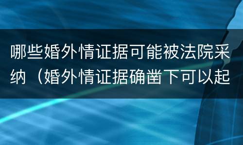 哪些婚外情证据可能被法院采纳（婚外情证据确凿下可以起诉吗）