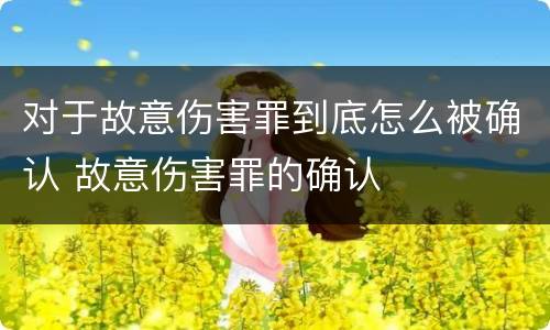 对于故意伤害罪到底怎么被确认 故意伤害罪的确认
