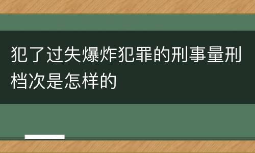 犯了过失爆炸犯罪的刑事量刑档次是怎样的