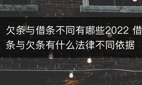 欠条与借条不同有哪些2022 借条与欠条有什么法律不同依据
