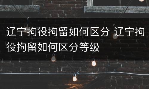 辽宁拘役拘留如何区分 辽宁拘役拘留如何区分等级