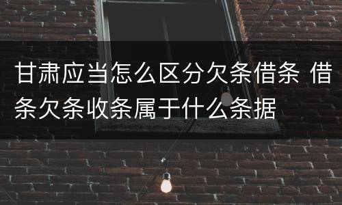甘肃应当怎么区分欠条借条 借条欠条收条属于什么条据