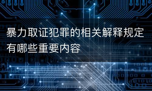 暴力取证犯罪的相关解释规定有哪些重要内容