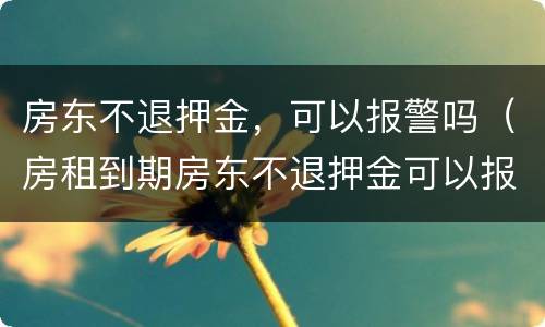 房东不退押金，可以报警吗（房租到期房东不退押金可以报警吗）