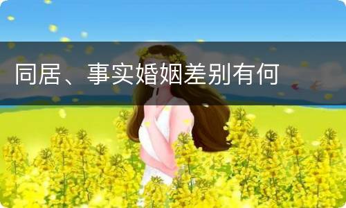 同居、事实婚姻差别有何