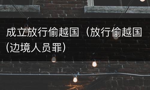 成立放行偷越国（放行偷越国(边境人员罪）