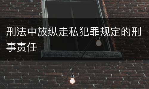 刑法中放纵走私犯罪规定的刑事责任