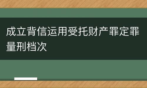 成立背信运用受托财产罪定罪量刑档次