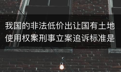 我国的非法低价出让国有土地使用权案刑事立案追诉标准是怎么样规定