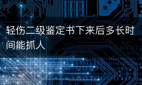 轻伤二级鉴定书下来后多长时间能抓人