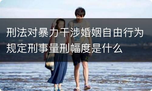 刑法对暴力干涉婚姻自由行为规定刑事量刑幅度是什么