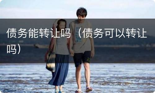 债务能转让吗（债务可以转让吗）