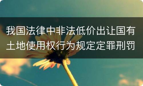 我国法律中非法低价出让国有土地使用权行为规定定罪刑罚内容是什么