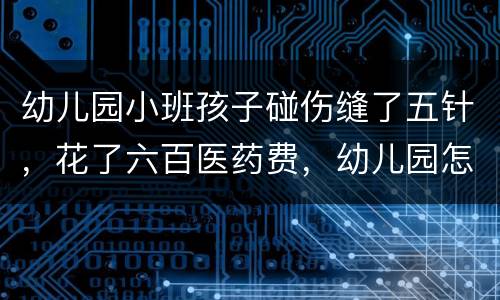 幼儿园小班孩子碰伤缝了五针，花了六百医药费，幼儿园怎么赔偿