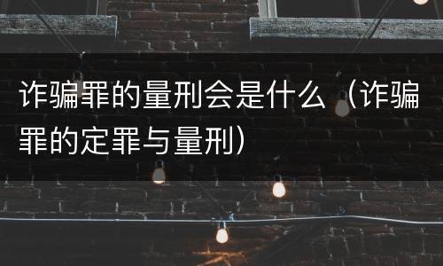 诈骗罪的量刑会是什么（诈骗罪的定罪与量刑）