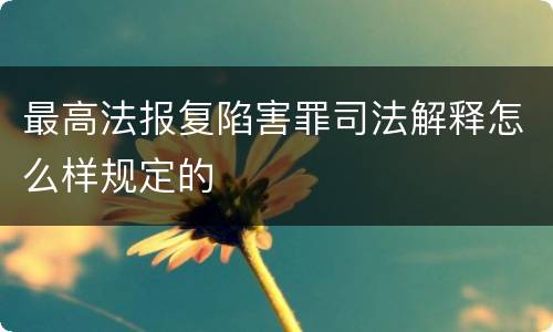 最高法报复陷害罪司法解释怎么样规定的