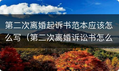 第二次离婚起诉书范本应该怎么写（第二次离婚诉讼书怎么写）