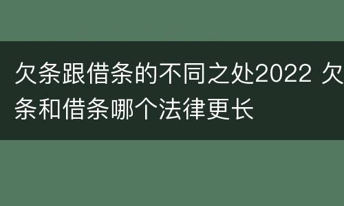 欠条跟借条的不同之处2022 欠条和借条哪个法律更长