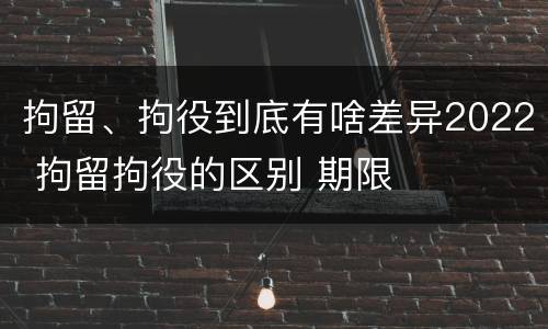 拘留、拘役到底有啥差异2022 拘留拘役的区别 期限