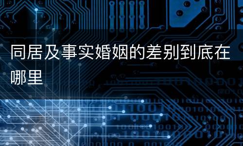同居及事实婚姻的差别到底在哪里