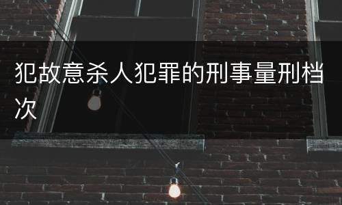 犯故意杀人犯罪的刑事量刑档次