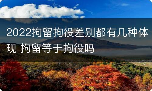 2022拘留拘役差别都有几种体现 拘留等于拘役吗