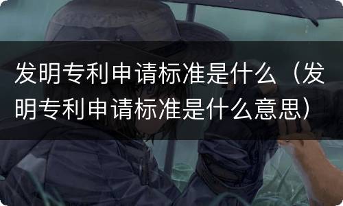 发明专利申请标准是什么（发明专利申请标准是什么意思）