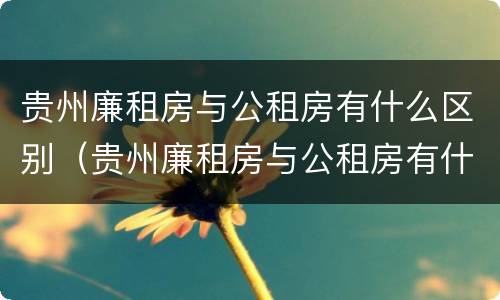 贵州廉租房与公租房有什么区别（贵州廉租房与公租房有什么区别呢）