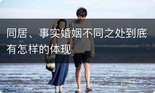 同居、事实婚姻不同之处到底有怎样的体现